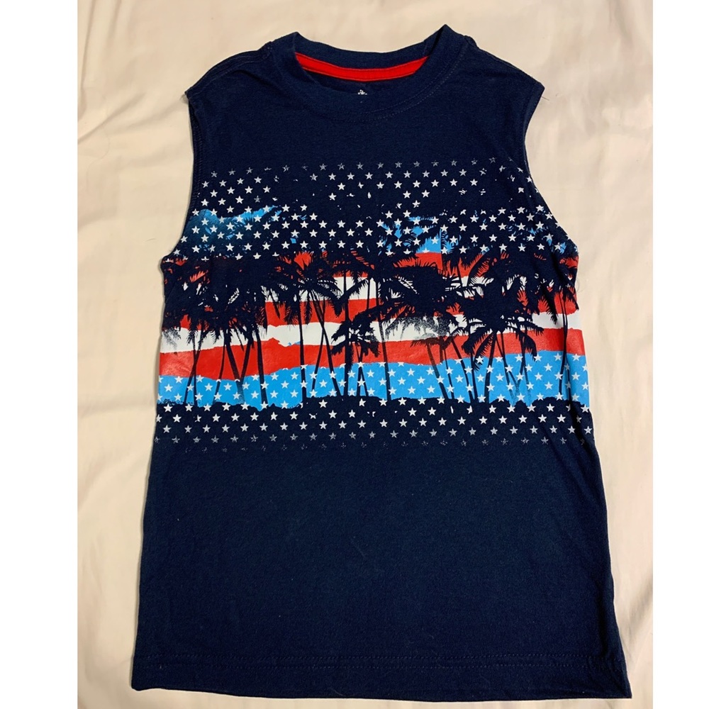 📌📌SOLD📌📌NWT kids Patriot Graphic muscle tee
